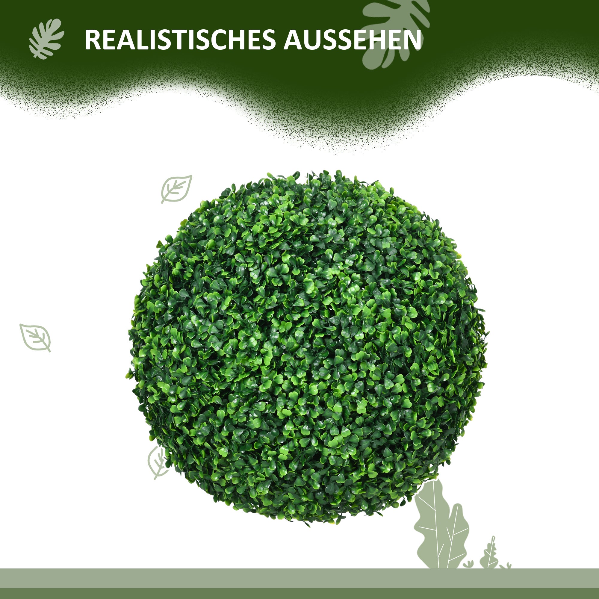 Ensemble de 2 boules en buis, plantes artificielles, plante d’intérieur avec protection UV, plante décorative, pour intérieur, extérieur, verte DaGou - 6