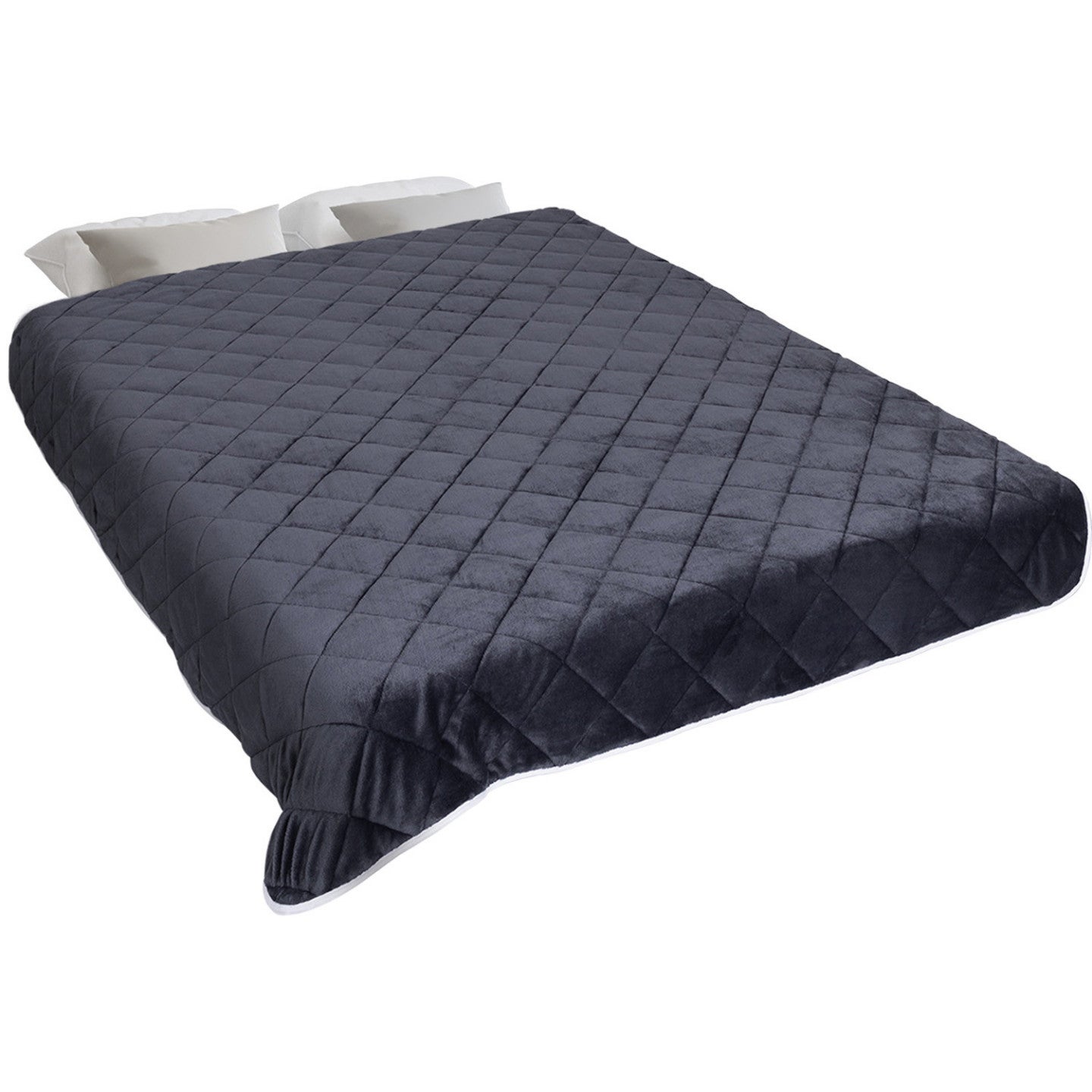 Couverture lestée 150x200 CM CELESTE biface polaire gris et blanc 7 kg - 3