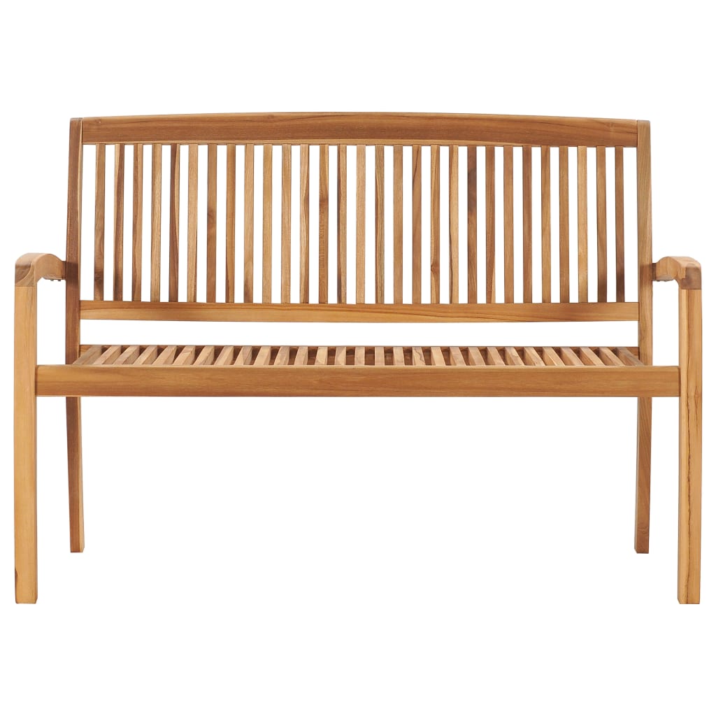 Banc de jardin empilable et coussin 128,5cm Bois de teck massif 13 - 3