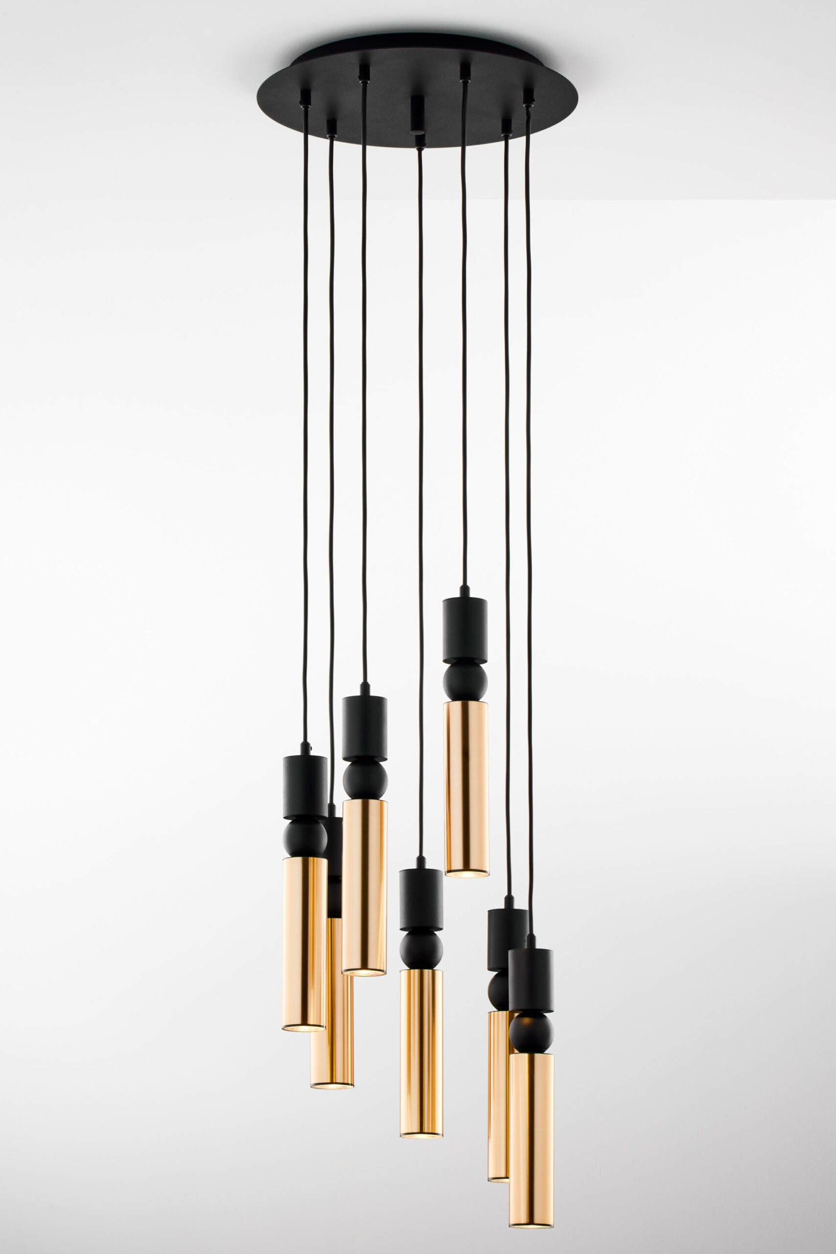 Lampa sufitowa ALAS czarno-złota 7xGU10x10W metal wym:136x37x37cm IP20 Jupiter