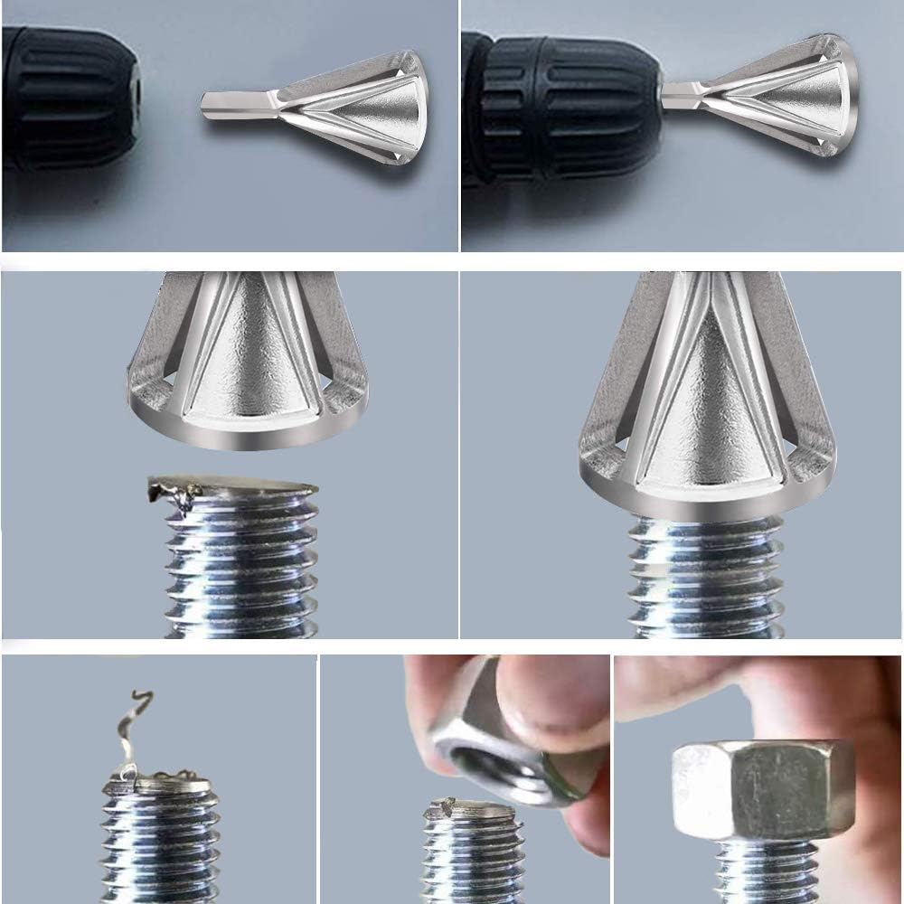 Outil de chanfreinage externe d'ébavurage, (Silver-2Pack) Outil de chanfreinage Foret externe en acier inoxydable à grande vitesse Répare rapidement - 5