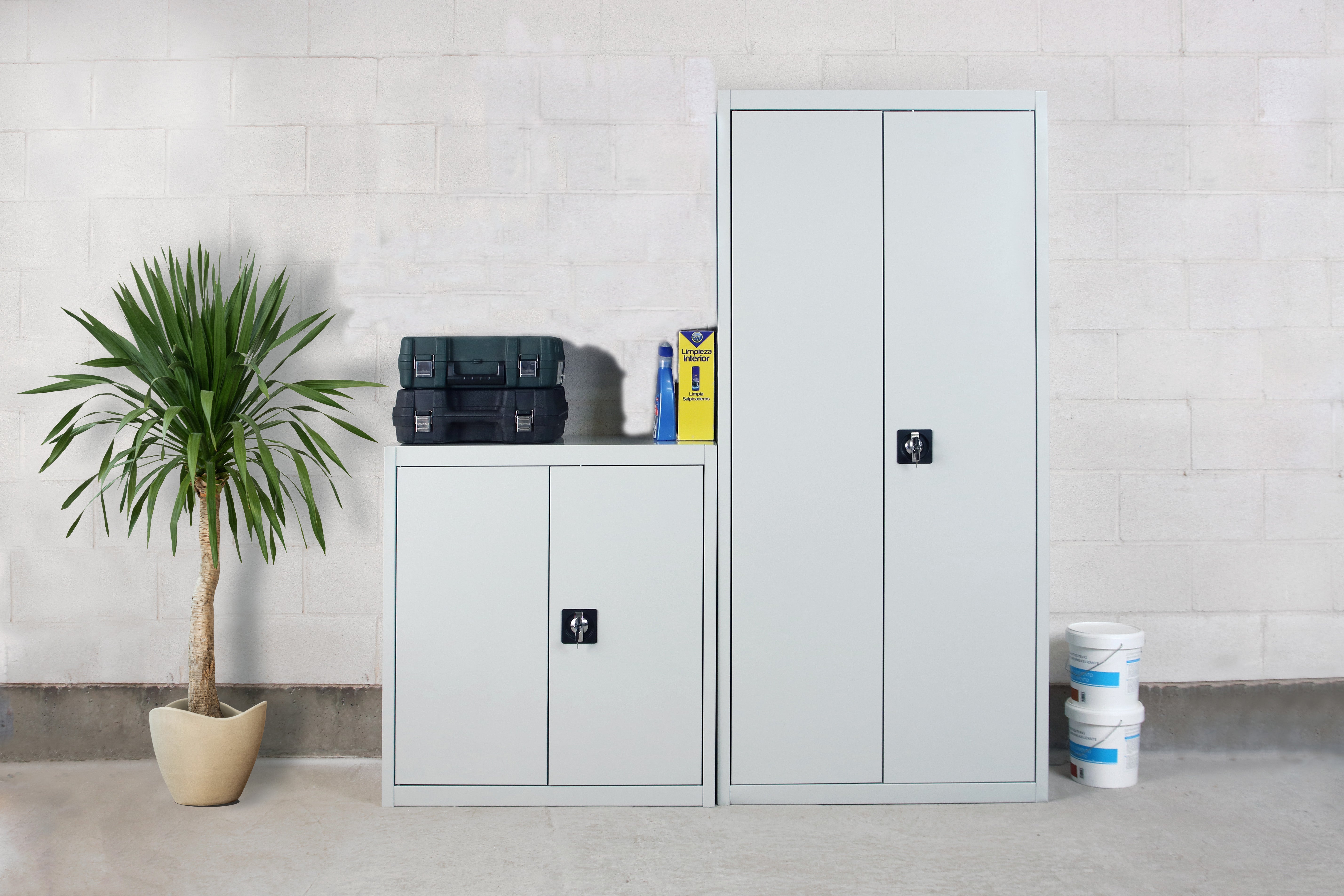 SimonRack Armoire Métallique Garage, 4 Tablettes, 2 Portes ...