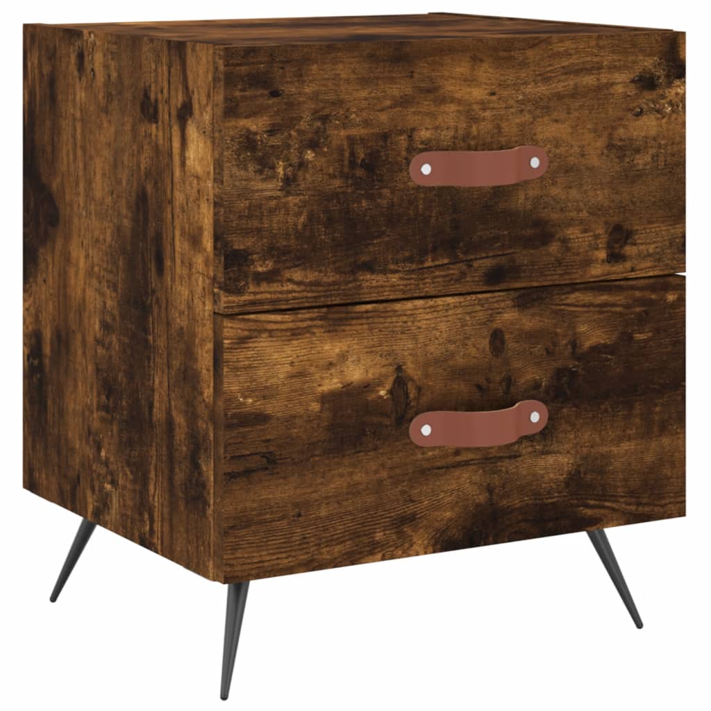 Maison Exclusive - Table de chevet chêne fumé 40x35x47,5 cm bois d’ingénierie - 2