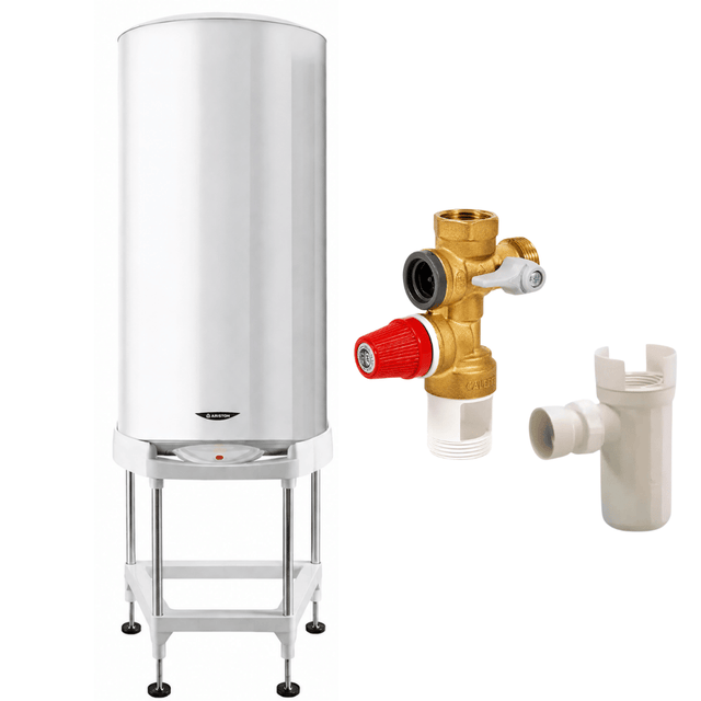Pack chauffe eau électrique 200 Litres Sagéo stéatite ARISTON + Trépied + Groupe de sécurité 3/4 + Siphon