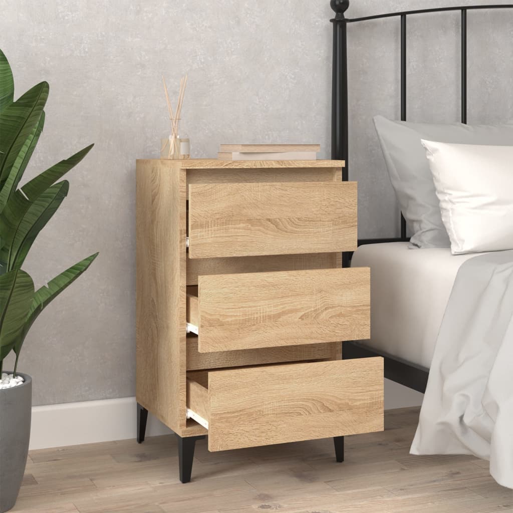 Table de chevet chêne sonoma 40x35x70 cm bois d'ingénierie - 2