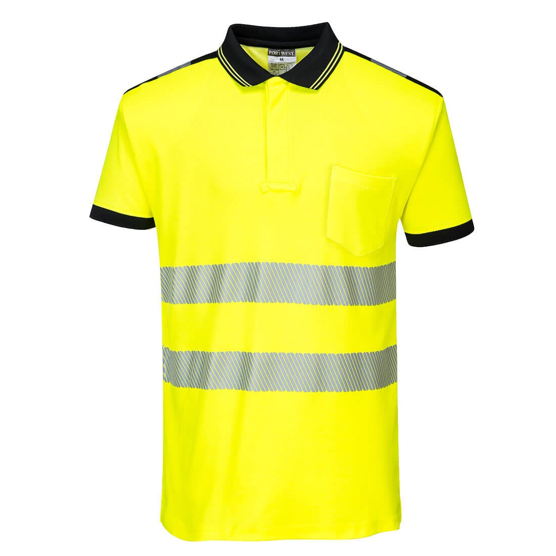 Portwest - Polo manches courtes PW3 haute visibilité classe 2 - Orange / Bleu Marine - XL - 5