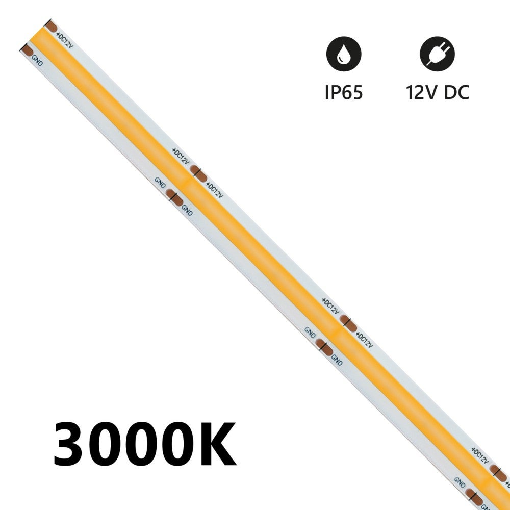 Taśma LED COB 5m IP65 jednokolorowa 15W/MT 12V - 4000K