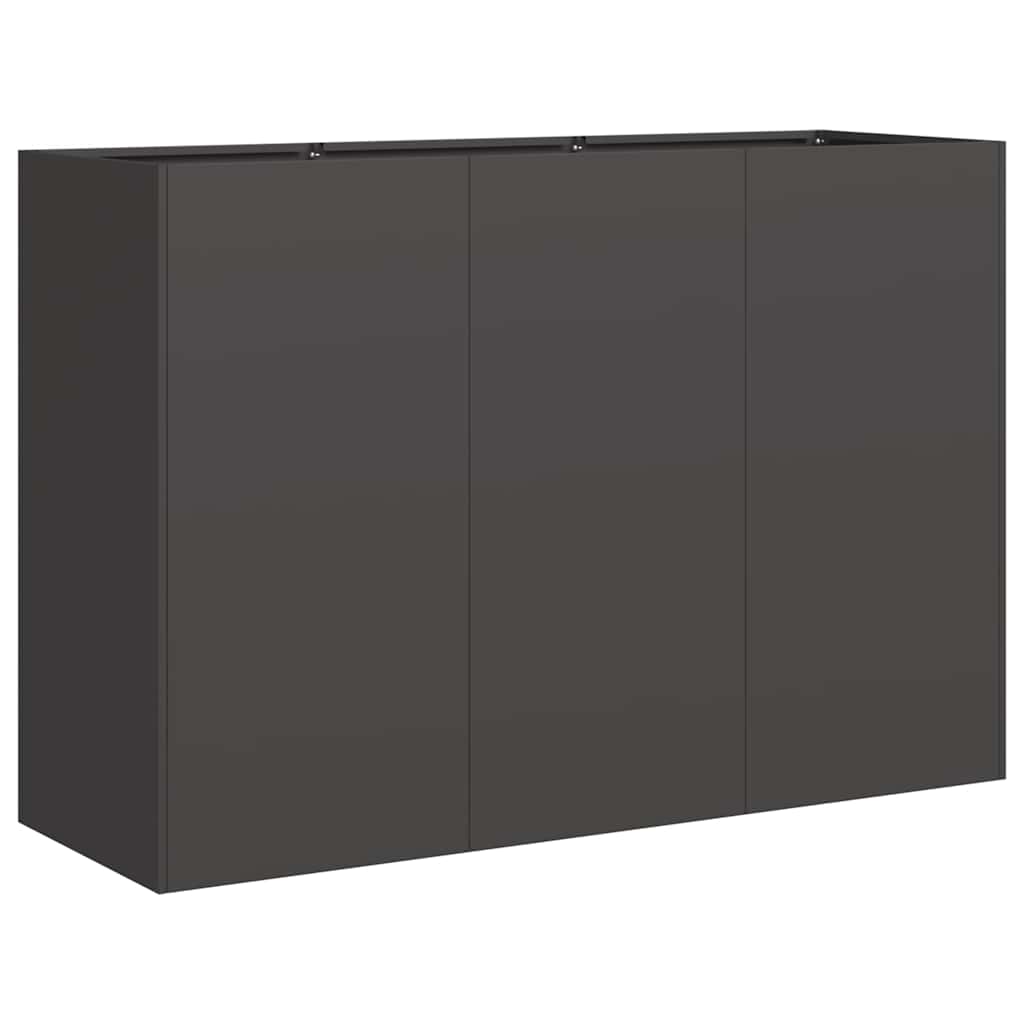Vaso floreira 120x40x80 cm aço laminado a frio preto vidaXL - 2