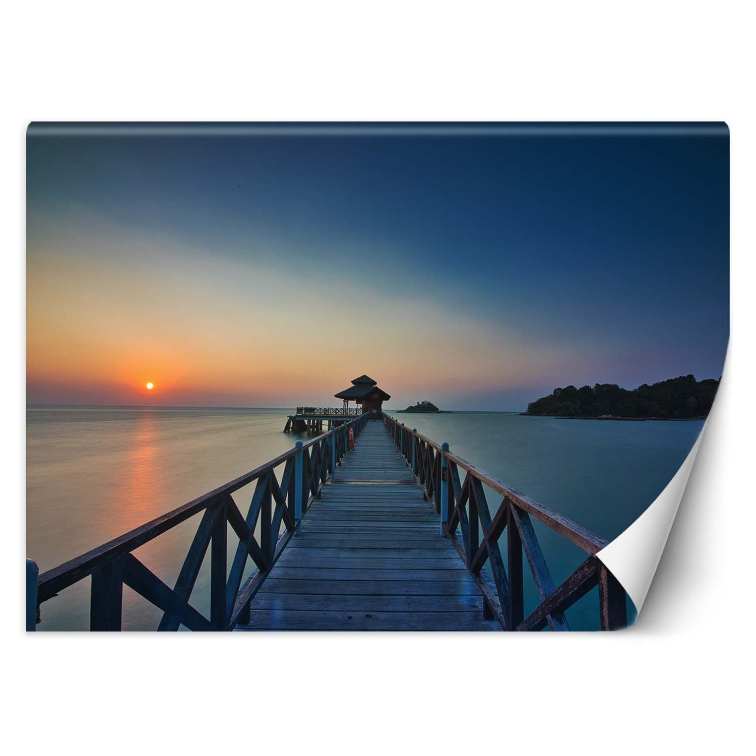 Fototapeta, Zachód słońca pomost 254x184