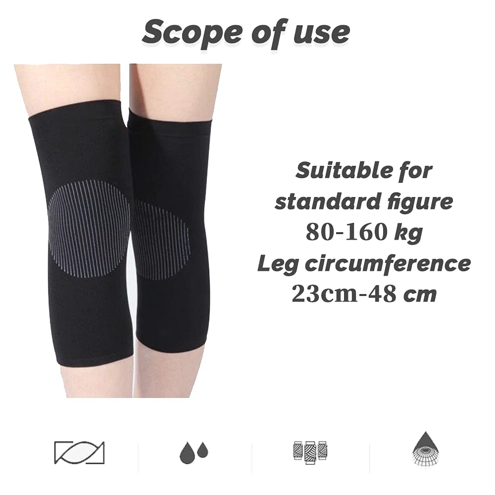 pares de joelheiras aquecidas e respiráveis em malha de cashmere elástica para alívio de dores articulares e artrite, ideais para academia, corrida e - 5