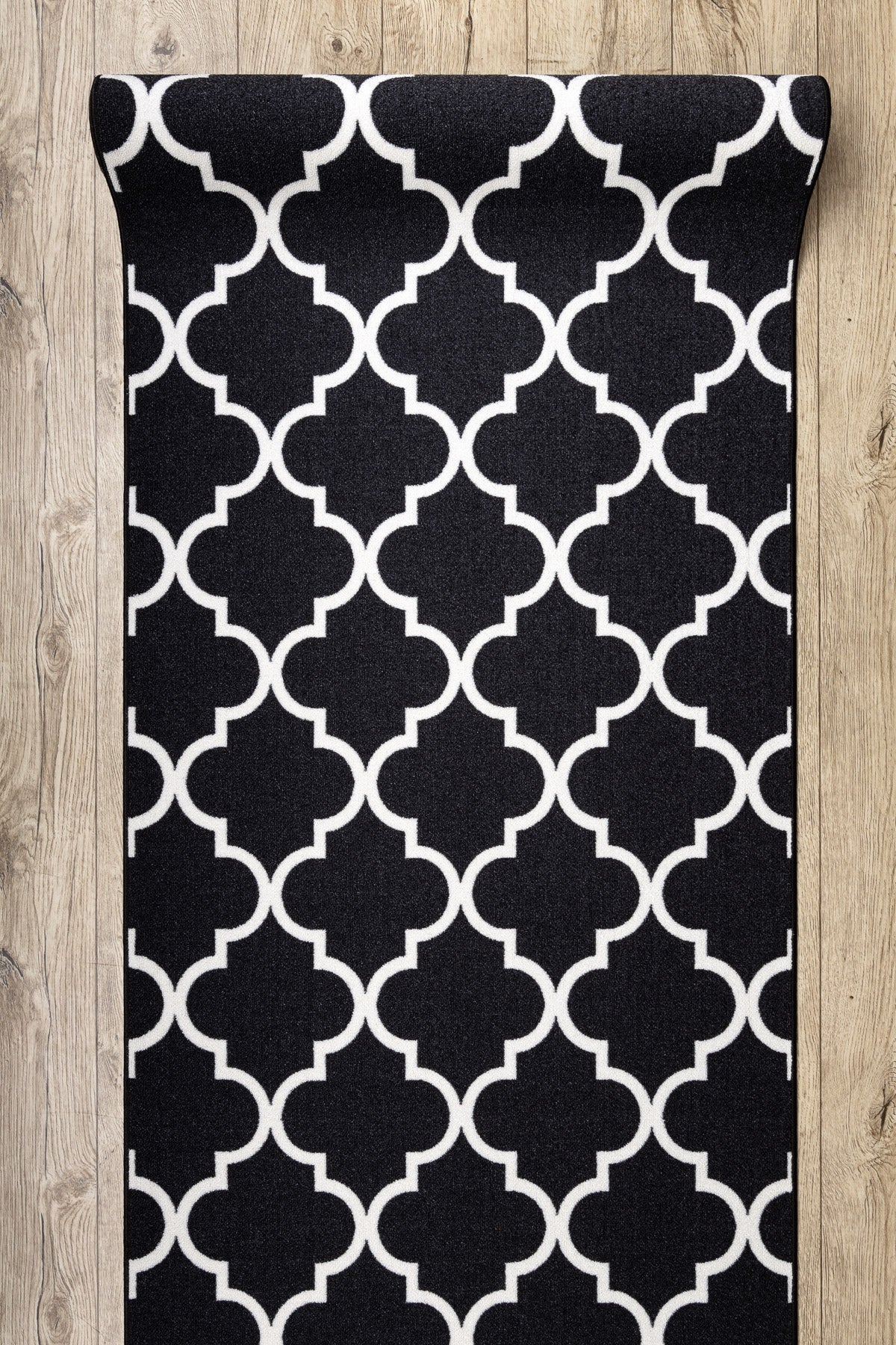 TAPIS DE COULOIR ANTIDÉRAPANT TRÈFLE MAROCAIN 90 cm noir TRELLIS 30350 90x480 cm - 4