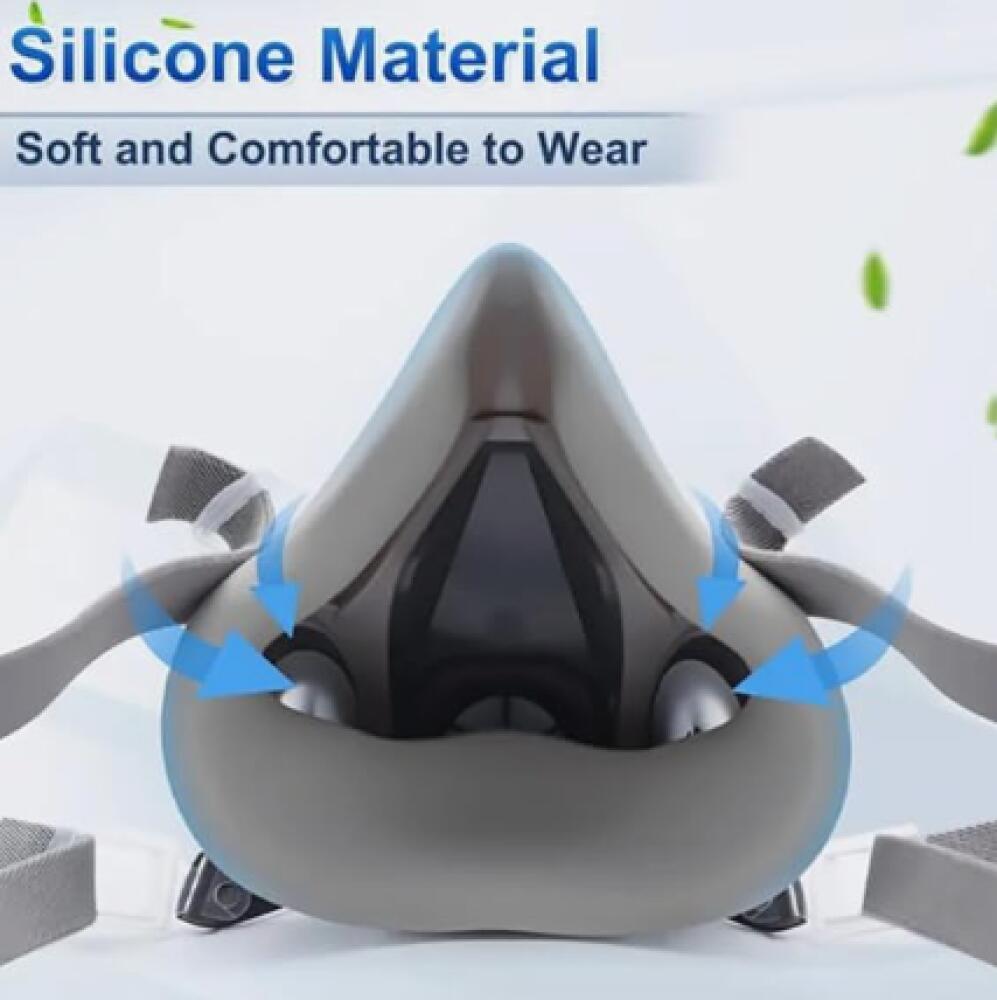 Masque respiratoire avec lunettes de protection, 10 filtres remplaçables, kit professionnel de protection de peinture et de poussière pour résine d'im - 3