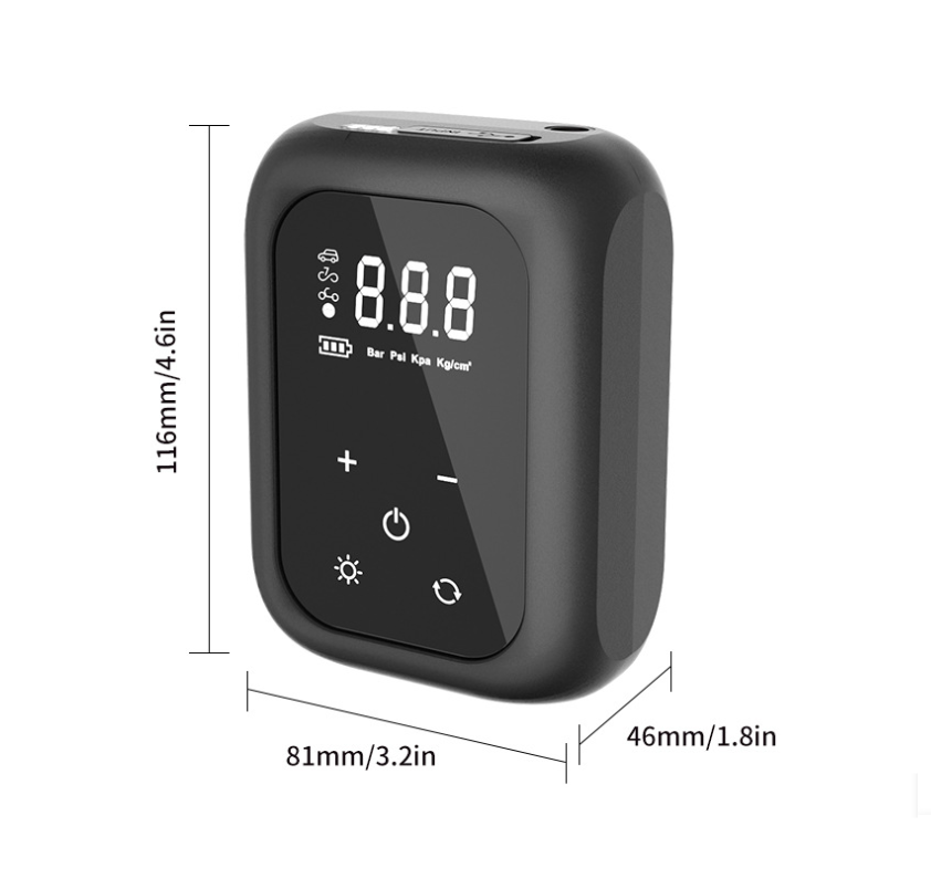 Gonfiatore Elettrico Portatile Joomouney: Pompa Aria Senza Fili 150 PSI Con LCD E Torcia LED - 2