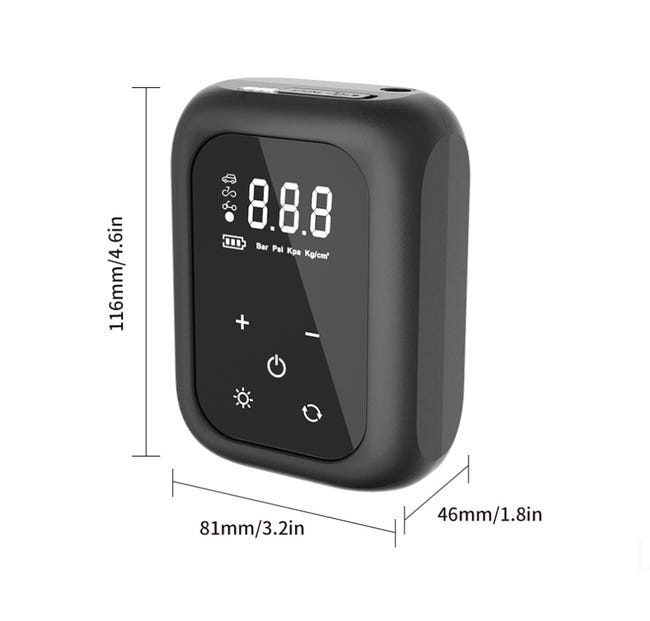 Gonfiatore per pneumatici senza fili, mini compressore d'aria portatile 8000 mAh, pompa elettrica biciclette 150 PSI display LCD digitale torcia LED | Leroy Merlin Gonfiatore per pneumatici senza fili, mini compressore d'aria portatile 8000 mAh, pompa elettrica biciclette 150 PSI display LCD digitale torcia LED | Leroy Merlin