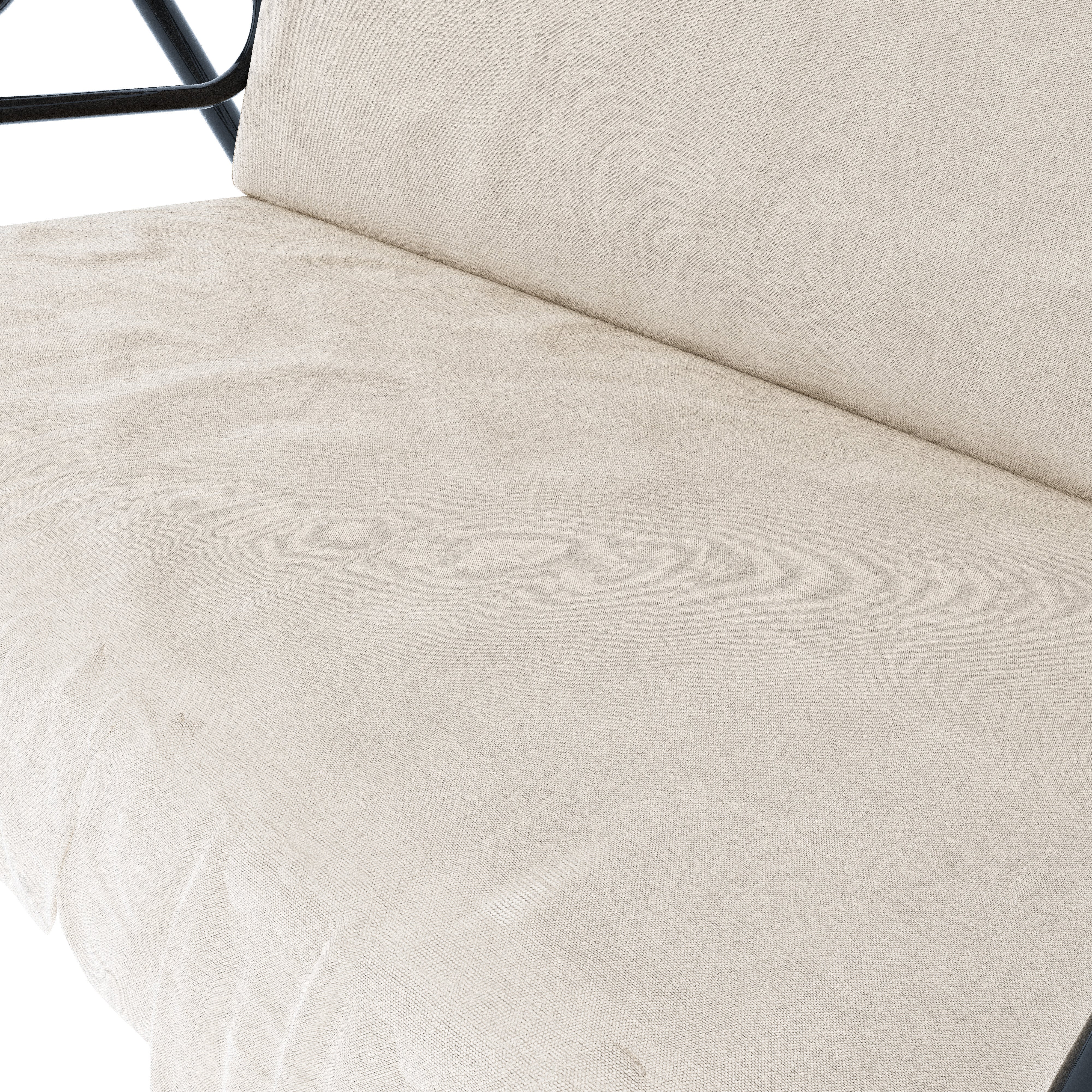 Dondolo 3 Posti Algarve Con Tettuccio Parasole Regolabile Cuscini Imbottiti Struttura Robusta In Acciaio Verniciato Da Giardino 170x110x153 cm Beige - 4