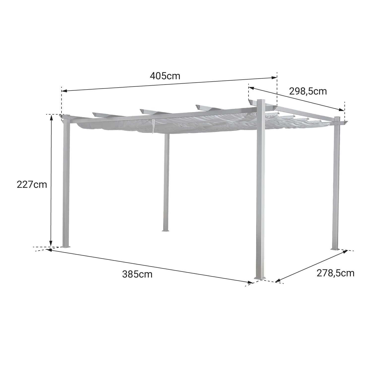 Pérgola autoportante gris 3 × 4m CASSIS estructura de aluminio - 5