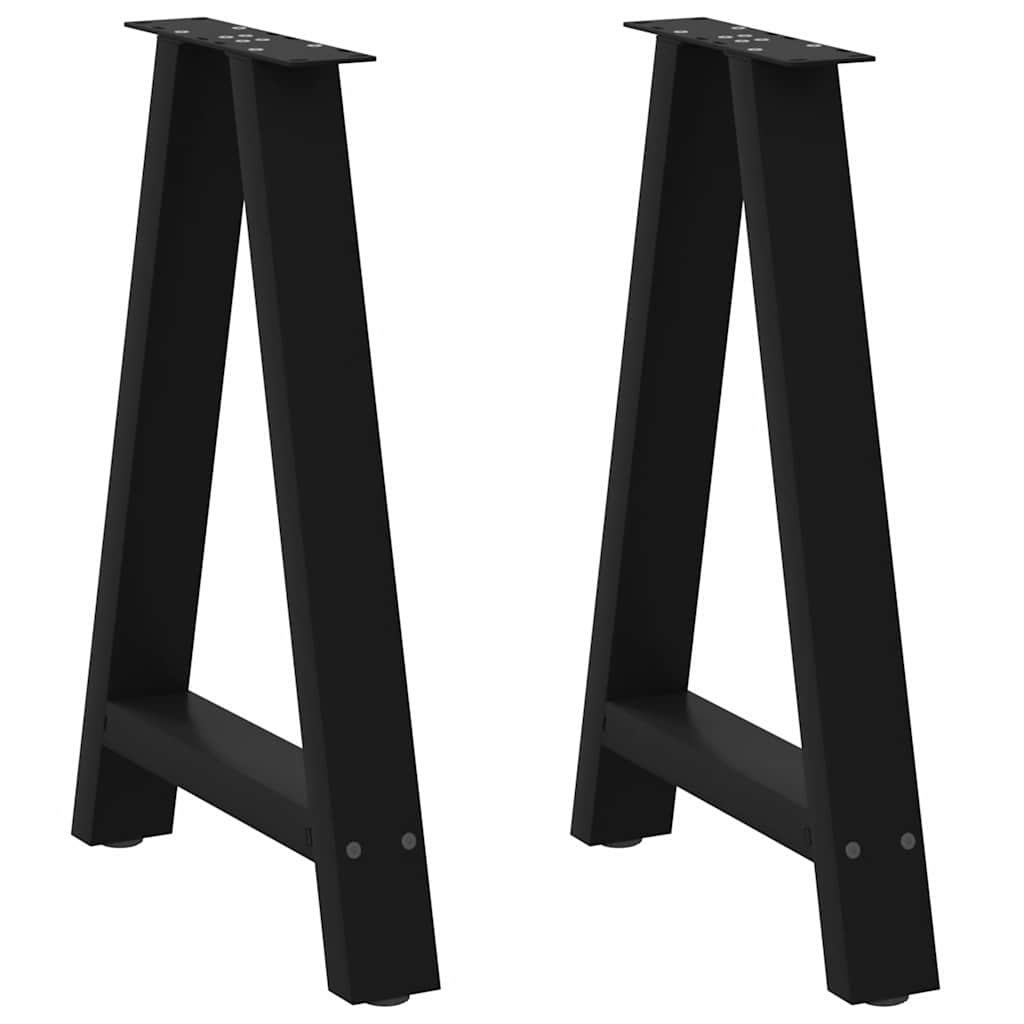 Nogi do stołu jadalnego w kształcie litery A 2 szt. Czarne 60x(72-73) cm Stal vidaXL