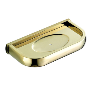Portaspazzolini Da Parete In Ottone Oro Con 2 Bicchieri In Ceramica Bianca - 6