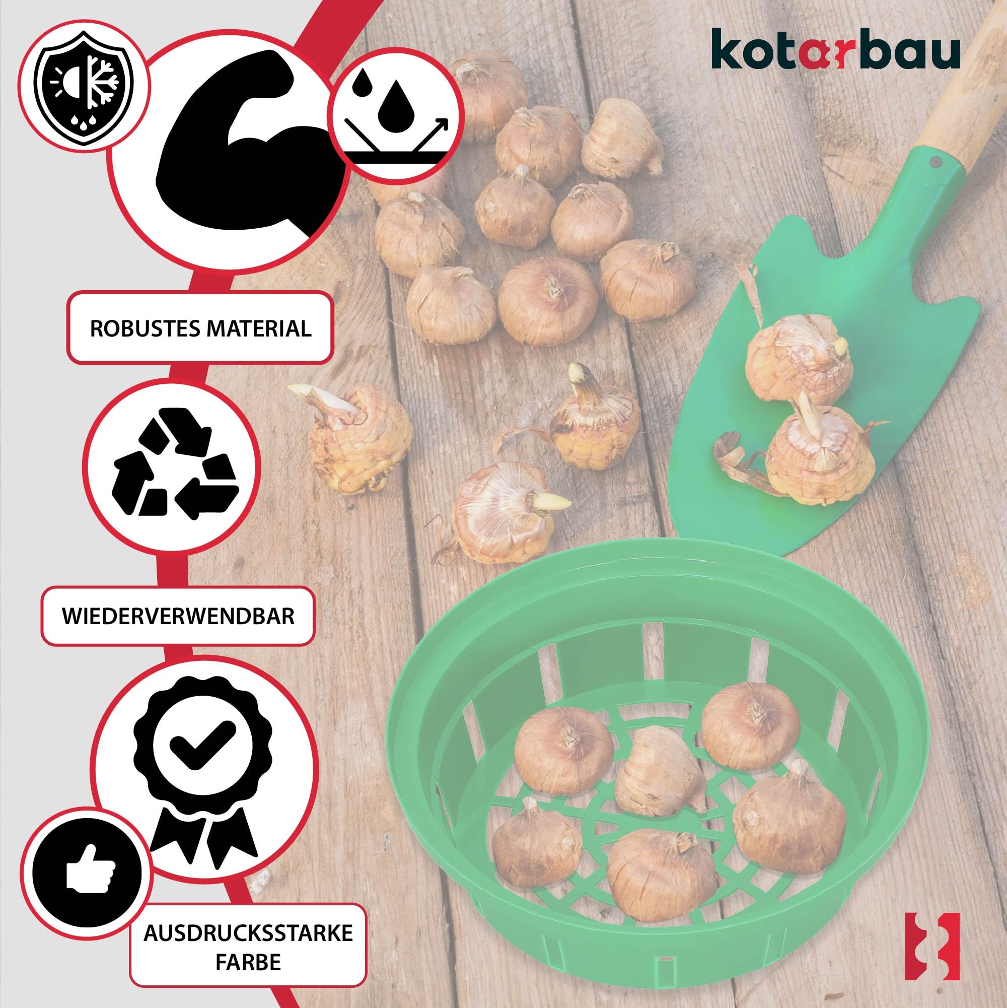 Koszyk do Sadzenia Cebulek - ⌀ 200 mm - Kosz do Uprawy Roślin Cebulowych - Koszyczek do Tulipanów KOTARBAU - 5