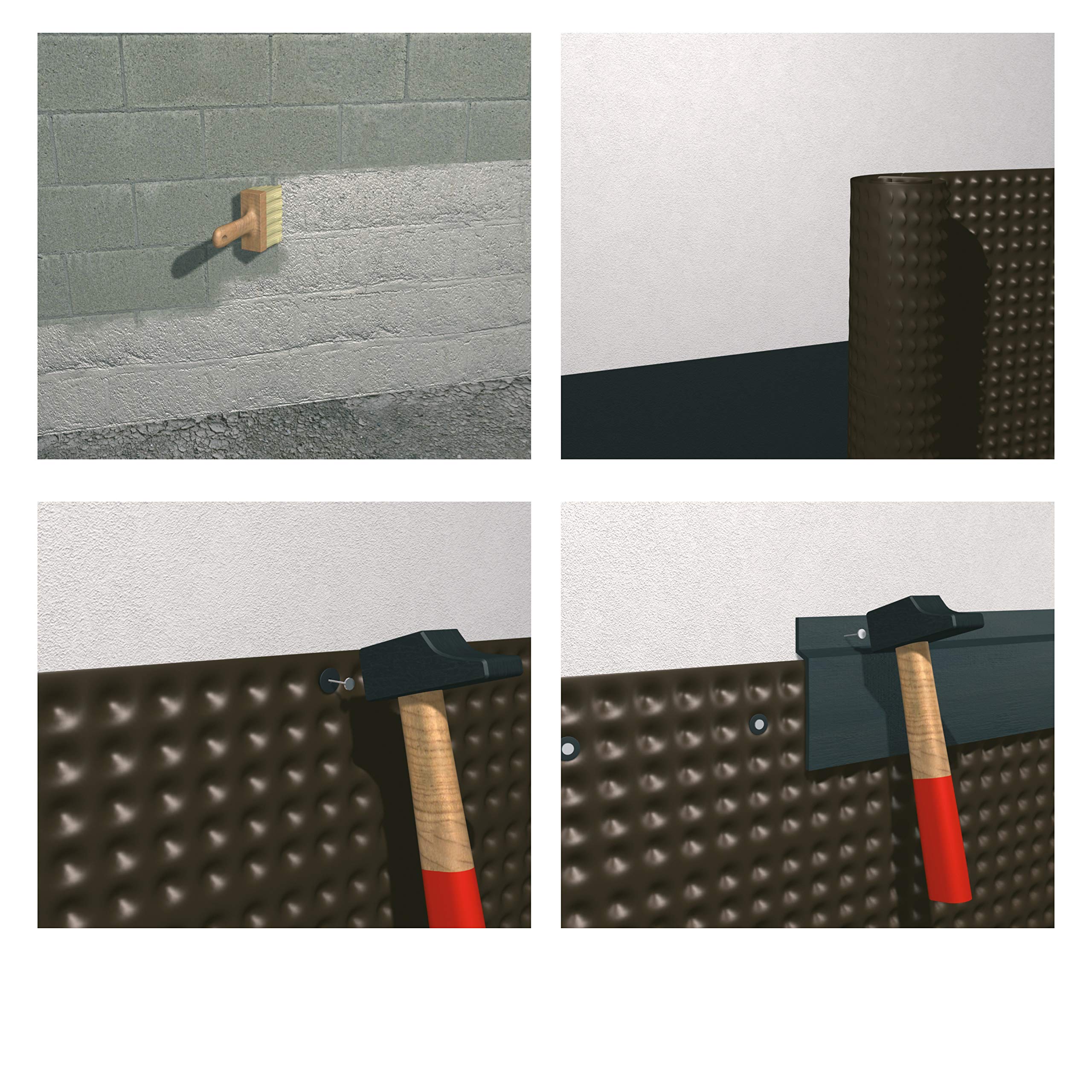 Feuille de protection pour parois enterrées - SIKA Protection Fondation - Rouleau 30 x 1m - Marron - 5