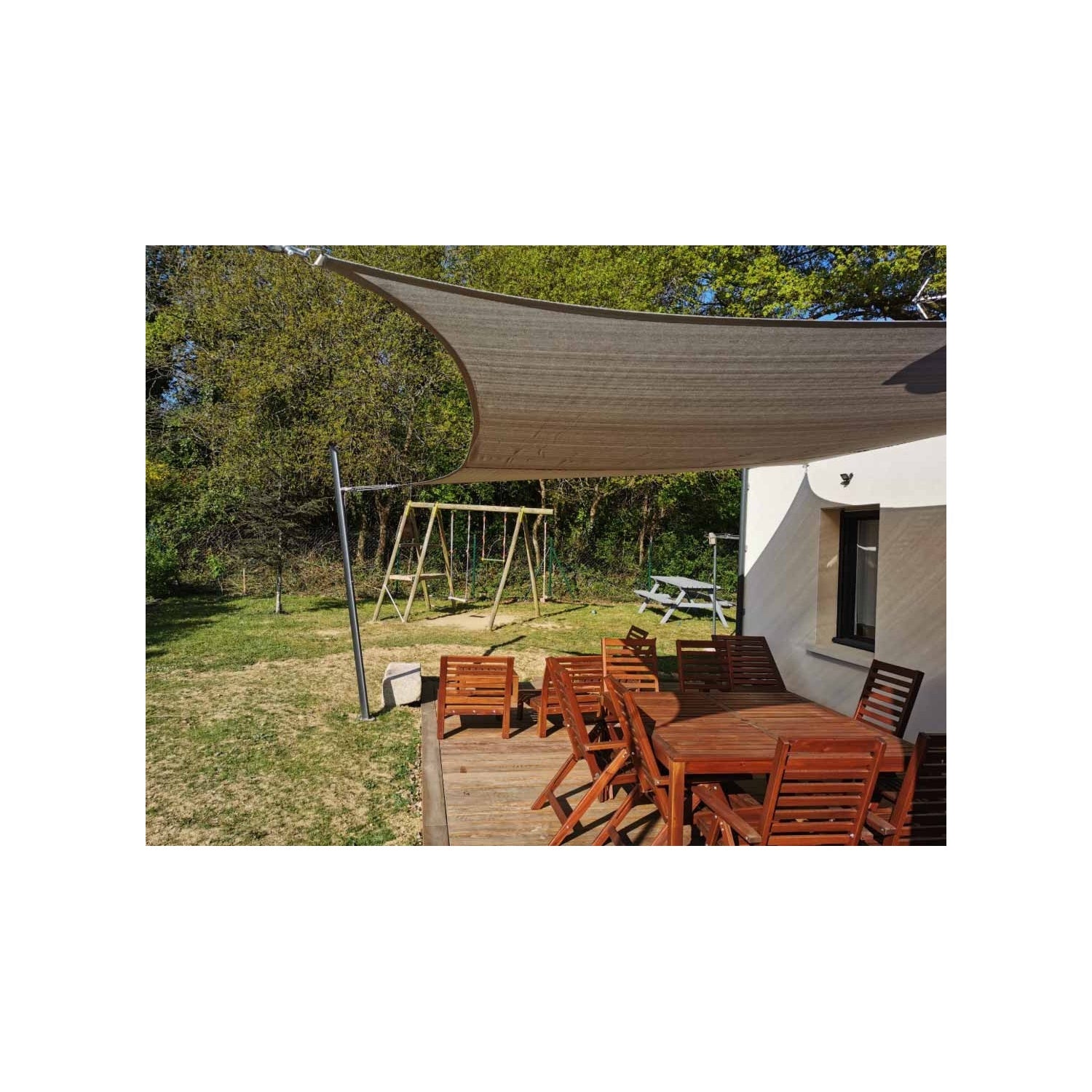 EZ Breez Tenda Ombreggiante Rettangolare 5x6 M Ivory - Vela Solare In HDPE 285gsm Con Protezione UV 96%