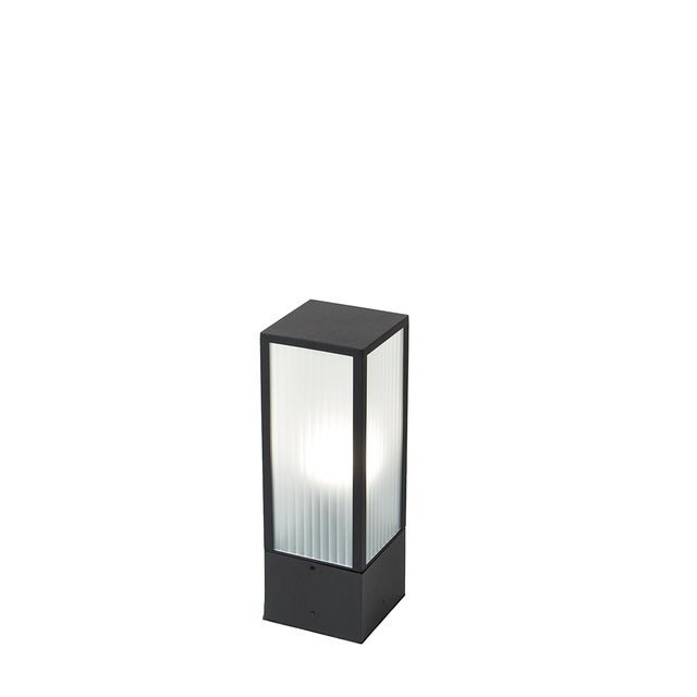 Qazqa moderne borne lumineuse extérieure pour jardin intelligente - Charlois - noir, ampoule led 9w, e27, dimmable, 40cm, IP44