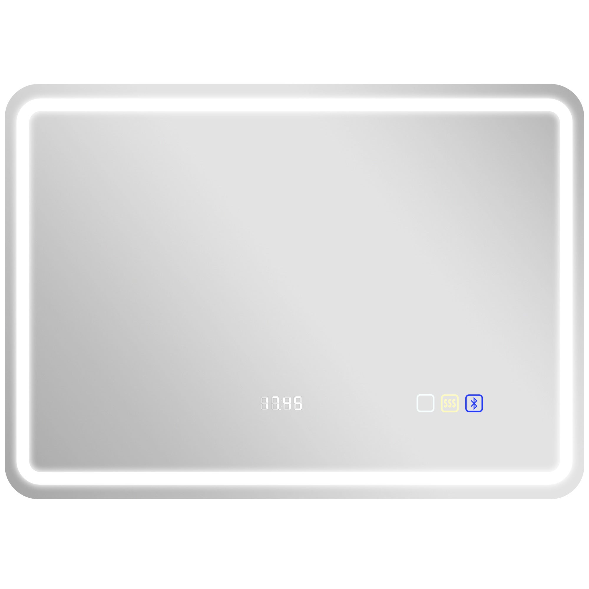 Espejo de Baño HOMCOM Vidrio Templado Plata 70x3.5x50 cm 834-849V02SR ...