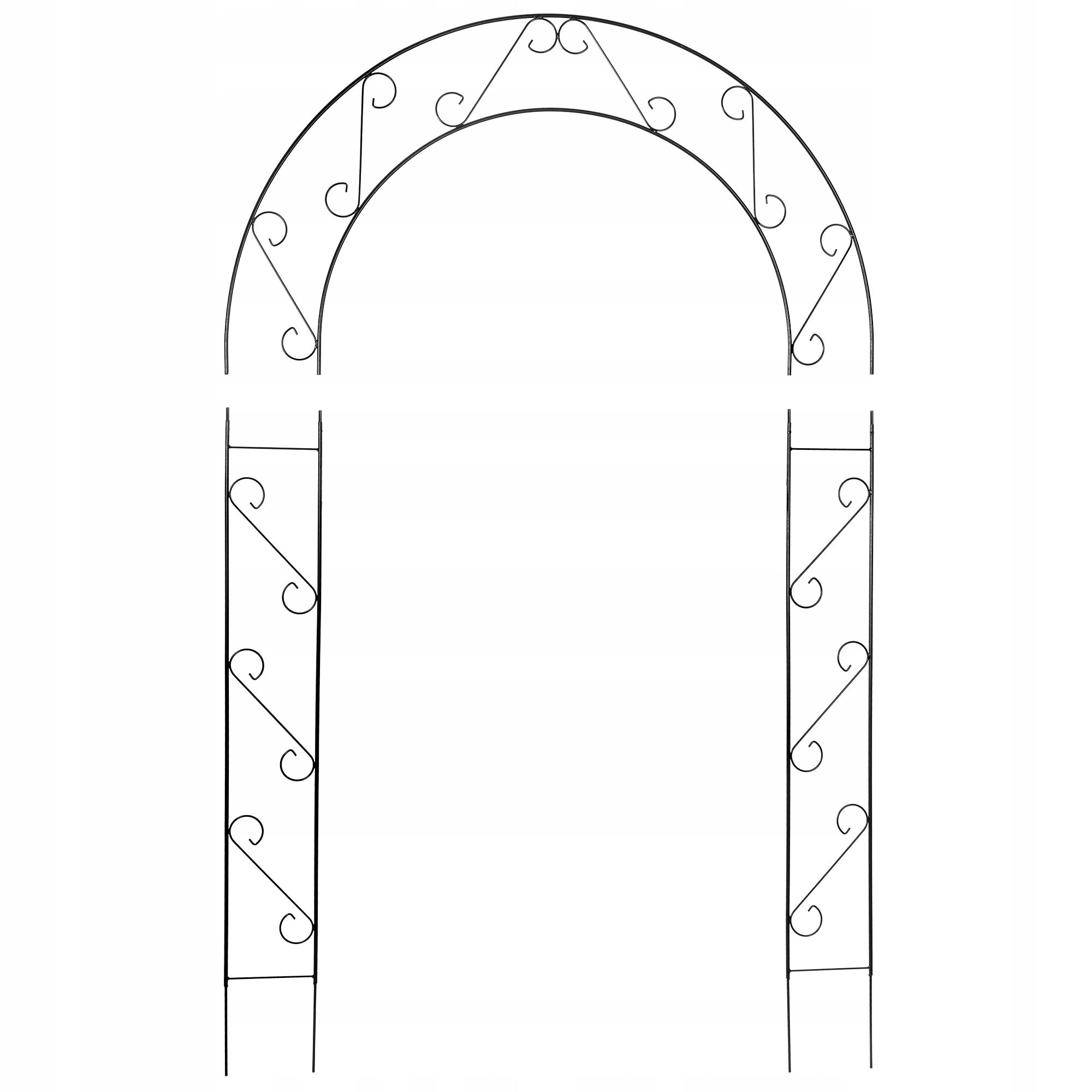 PERGOLA OGRODOWA METALOWA ŁUK NA KWIATY RÓŻE DO RÓŻ PNĄCZ 240cm PODPORA