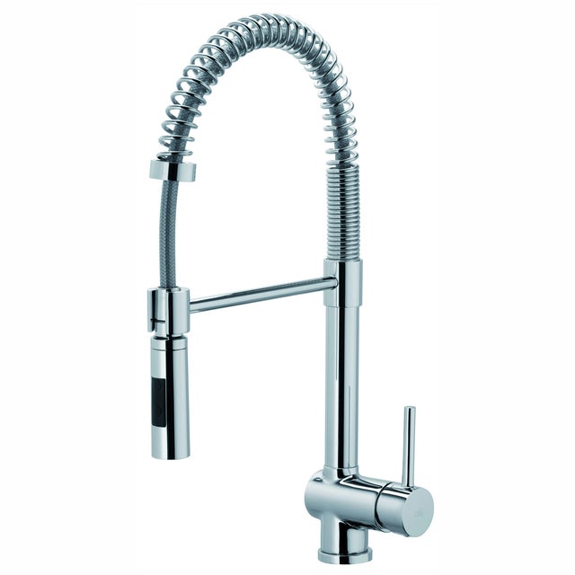 Rubinetto Cucina Pieghevole A 90° – Acciaio Inox 304, Grigio, Per Sottofinestra, Due Fori, Monocomando, Aeratore Rimovibile