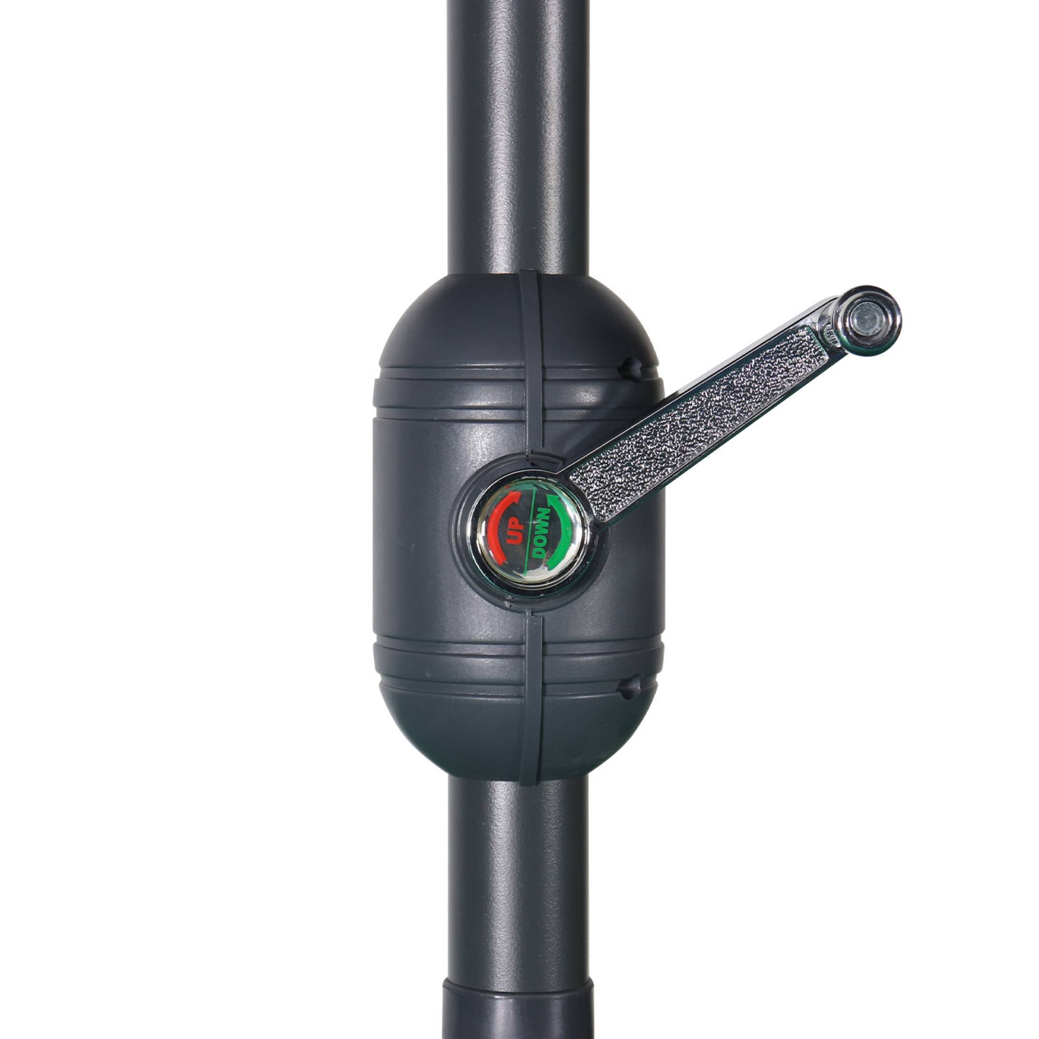 Parasol droit rond Ø300cm - Touquet Sable - mât central en aluminium orientable et manivelle d'ouverture TOUQUET - 7