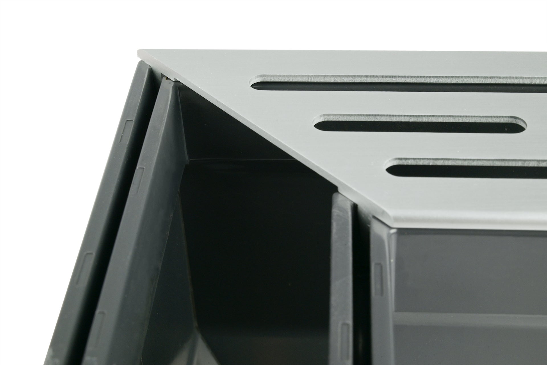 Wovar Pièce d'angle pour caniveau Narrow Line Aluminium 155 x 155 - Par Pièce - 6
