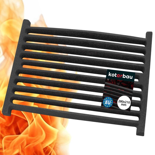 Grille de Cheminée en fonte 28 x 21 cm - Grille en fonte carrée - Résiste aux températures élevées - KOTARBAU