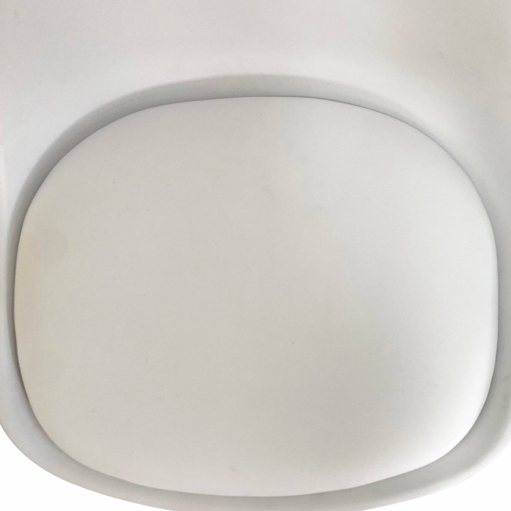 Set di 4 sedie scandinave imbottite, con gambe in legno per sala da pranzo, Bianco - 5