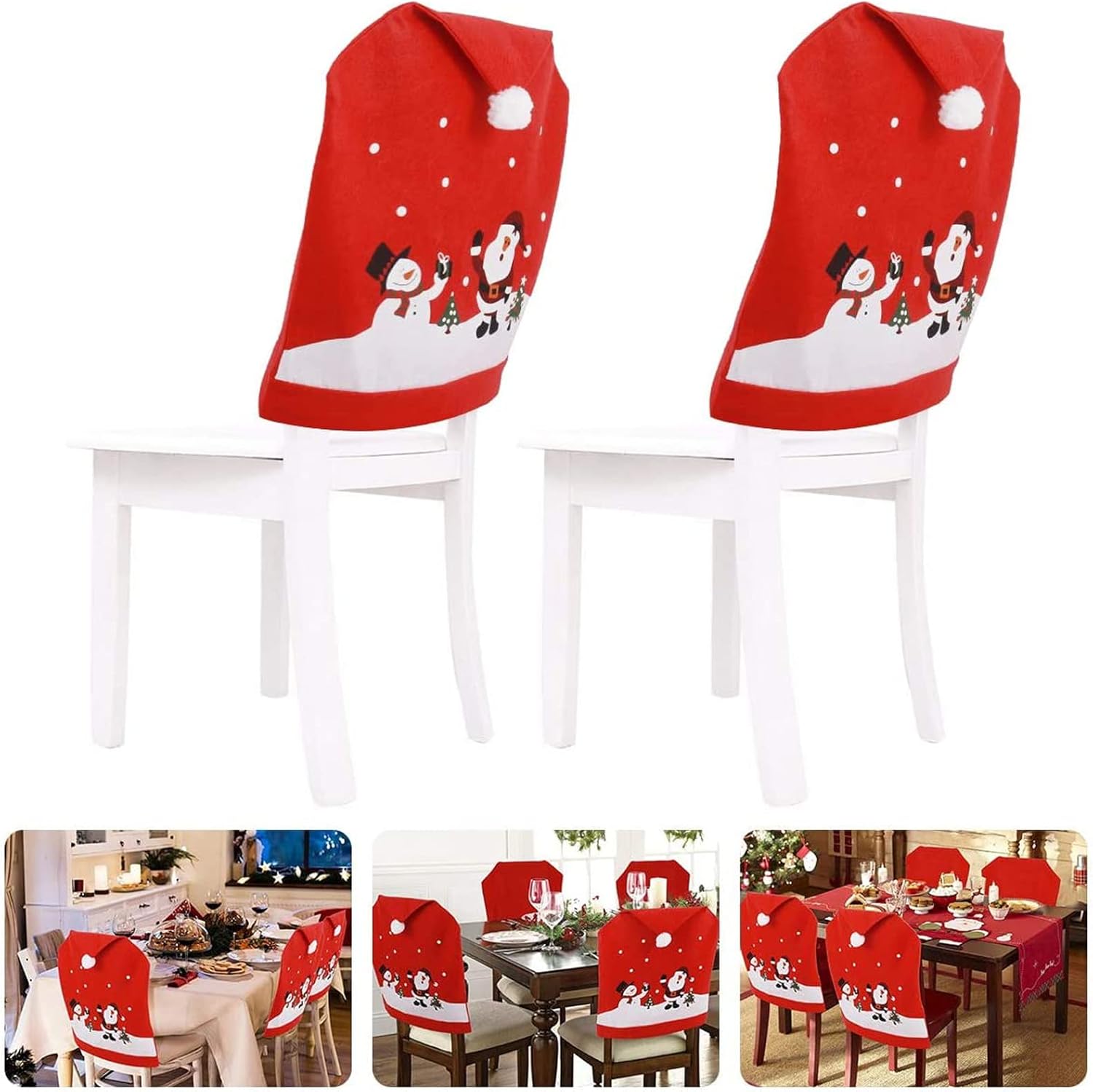 Amzcrzy Polyester Housse de Porte en 35 X 71 Pouces Housse de Porte de Noël - Motif Père Noël - Décoration de Porte de Jour de Noël - Décoration de Fête de