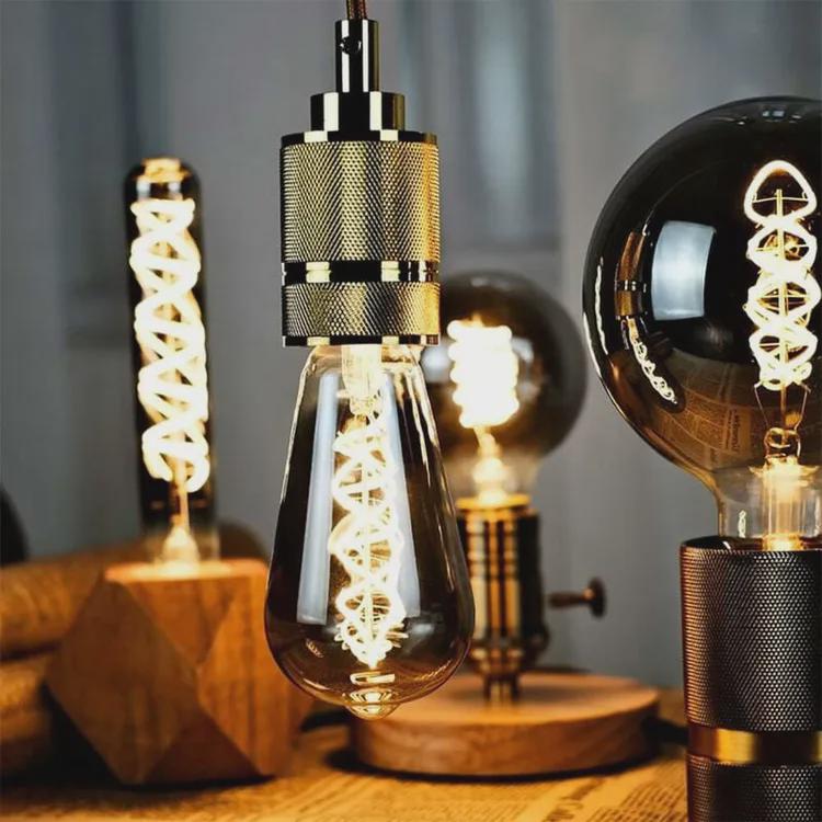 Ampoule LED E27 Vintage Blanc Chaud, Ampoule Vintage E27 Dimmable Spiral Filament 4W Lumière Douce, Ampoule E27 Vintage [Classe énergé - 4