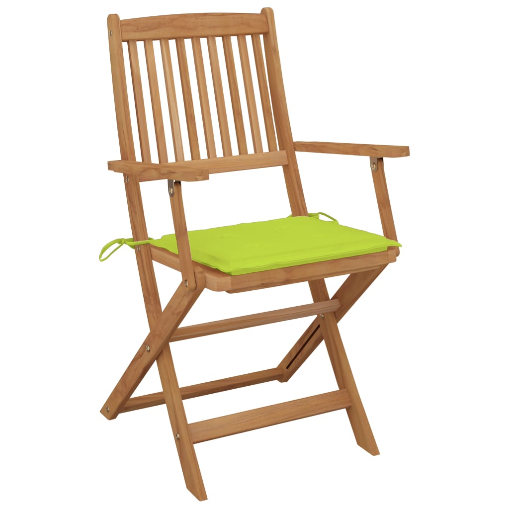 Chaise de jardin pliable sans coussin Maison Exclusive en bois Vert - 3