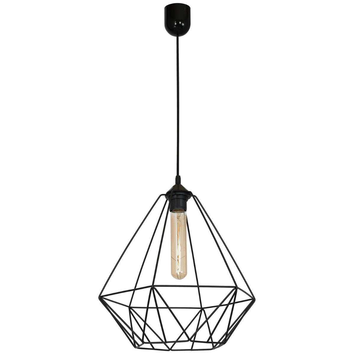 Lampa wisząca Basket New czarny matowy 1xE27x15W wym: 90 x 35 x 35 cm metal Luminex