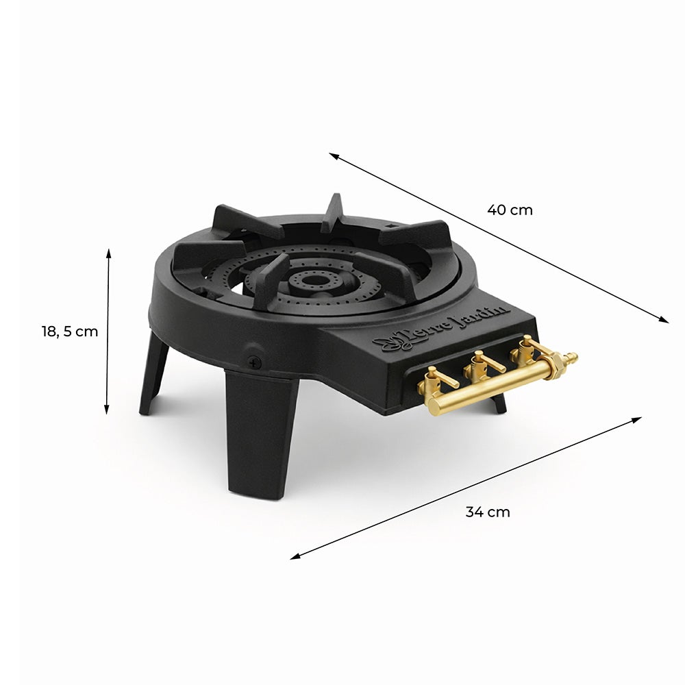 Réchaud à gaz extérieur 3 feux en fonte 9,5 kW avec 4 pieds fixes Gaztival Pro - 7