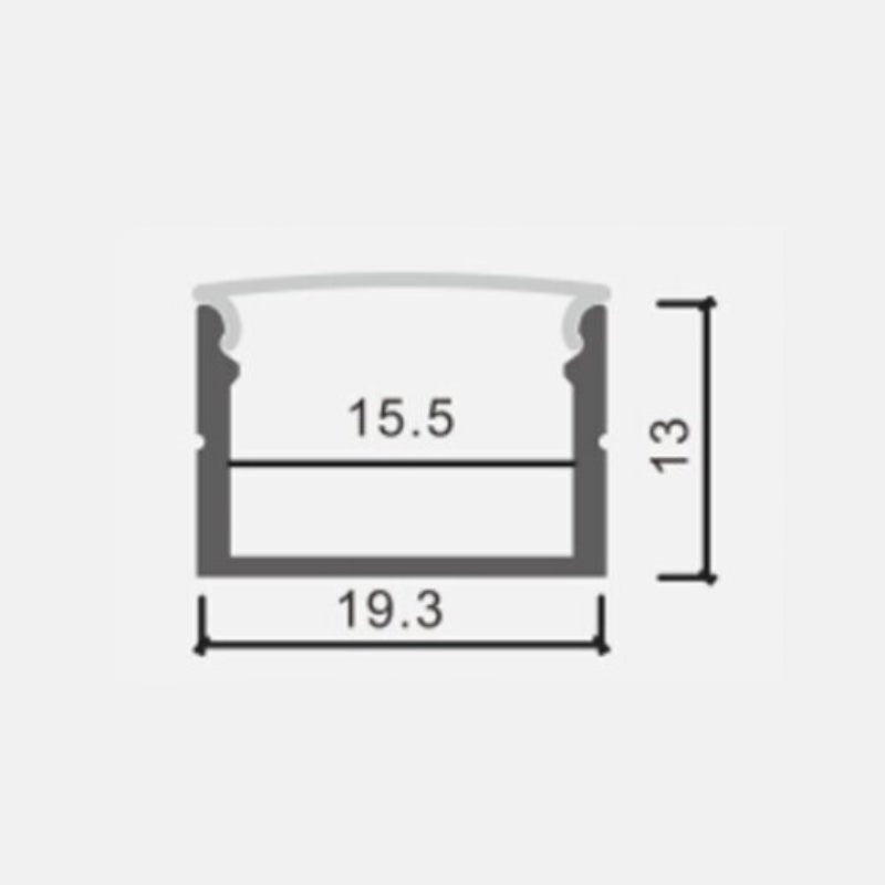 Profilé Aluminium 19x13mm 2m Pour Ruban LED Couvercle Opaque Blanc - SILAMP - 2