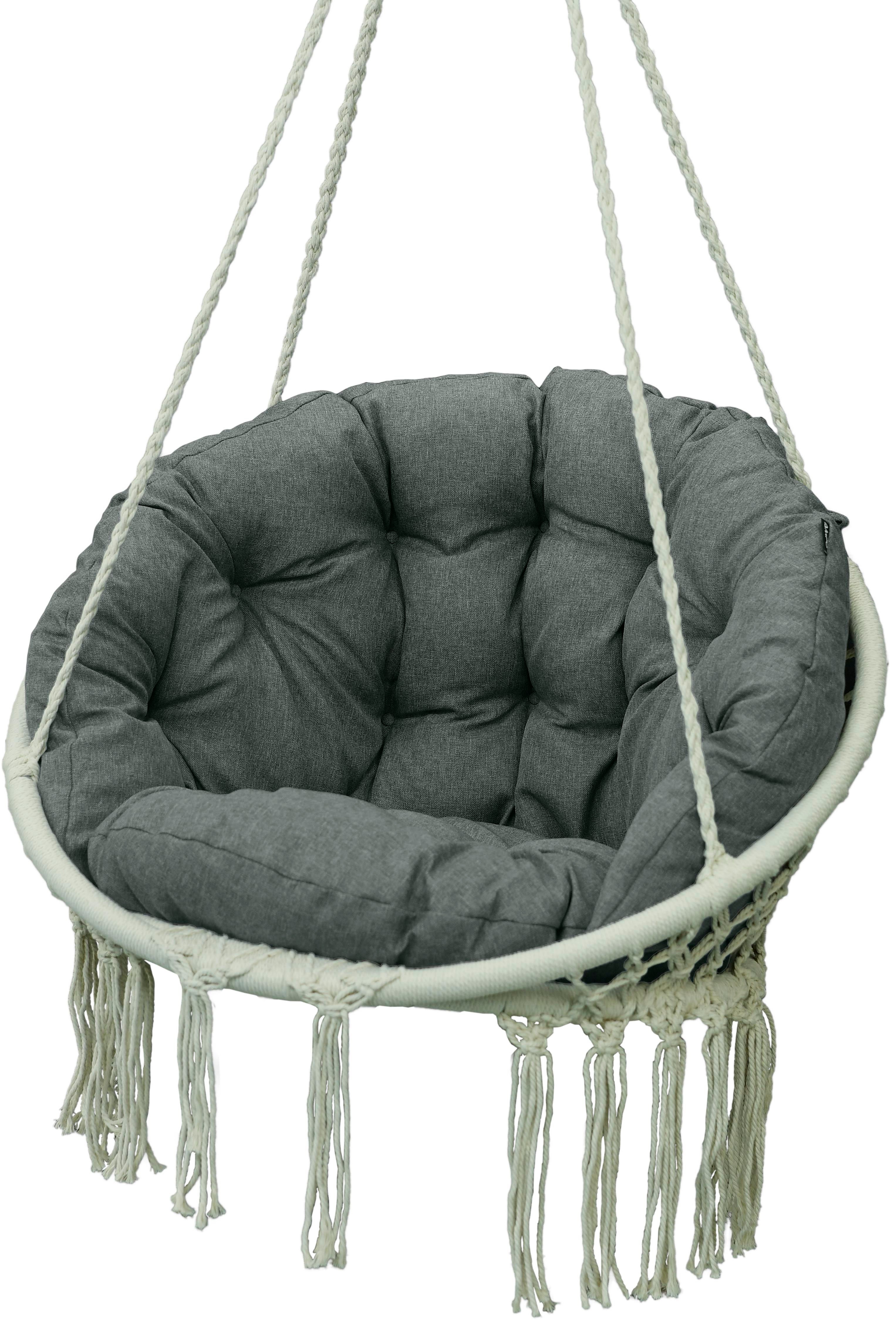 Poduszka na fotel wiszący kosz bujany kokon bocianie gniazdo AMPO szary 1 szt.