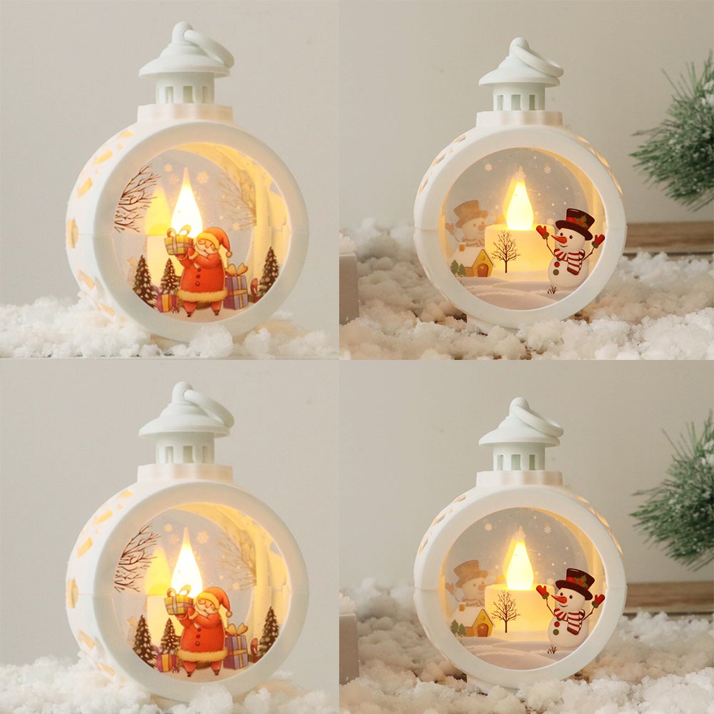 4 pièces Bougie LED circulaire suspendue, produits décoratifs de noël, décoration de fenêtre Portable (12x8.5 cm) - 3