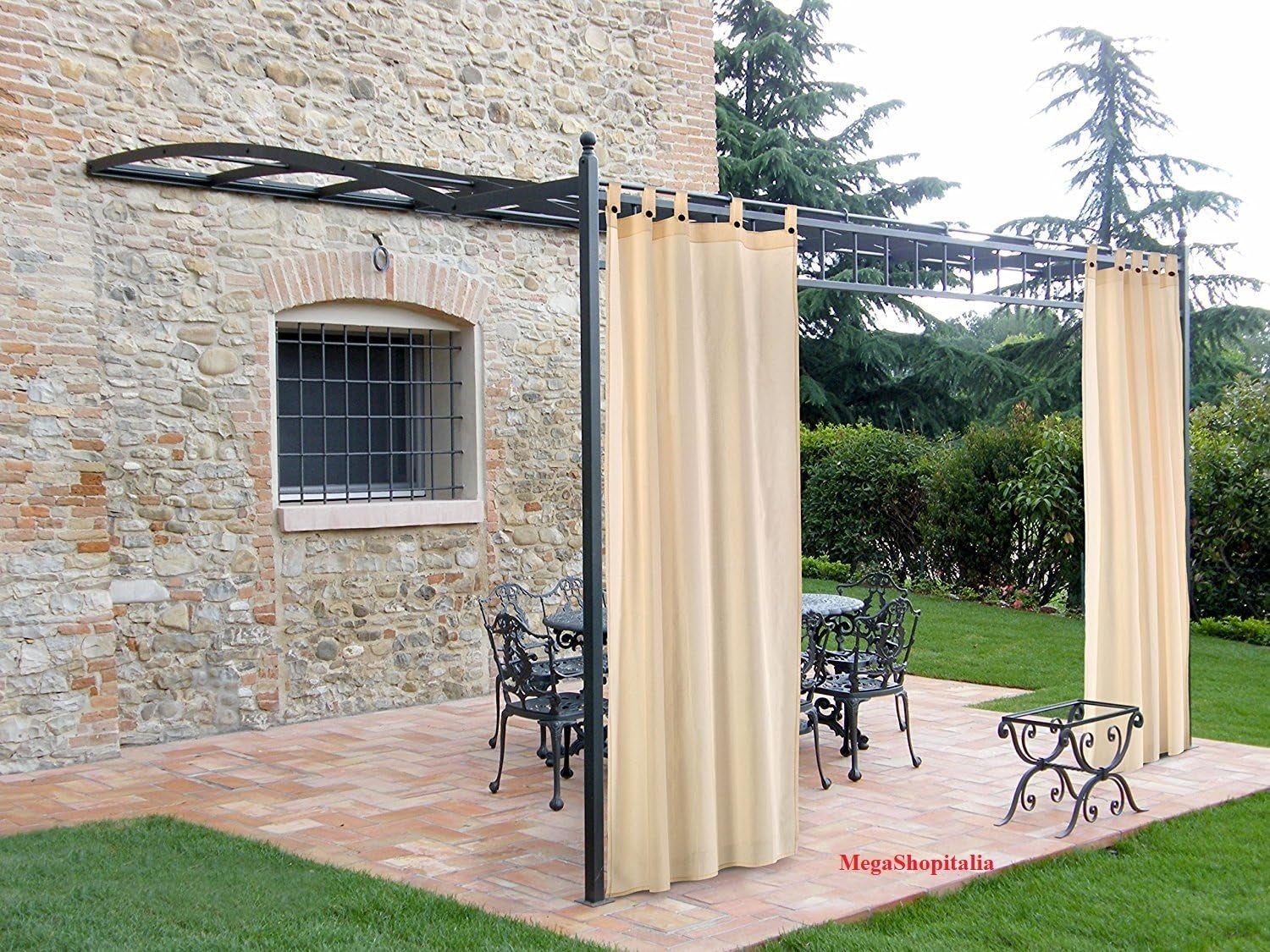 Outsunny Set 2 Pareti Laterali Per Gazebo In PE E Plastica Bianco - Foto 14