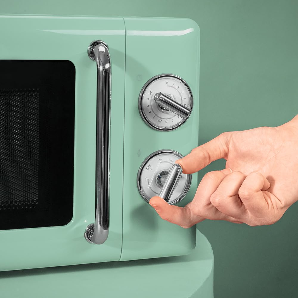 Cecotec Forno a microonde meccanico da 20 litri Proclean 3010 Retro Green. 700 W in 6 livelli, timer fino a 30 minuti, modalità sbrinamento, design v - 7