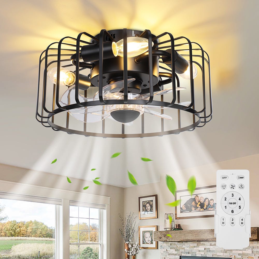 Ventilatore da soffitto a LED Ulisem con telecomando, luminosità regolabile e circolazione dell'aria efficiente per uso domestico (tre teste Ventilatore da soffitto a LED Ulisem con telecomando, luminosità regolabile e circolazione dell'aria efficiente per uso domestico (tre teste