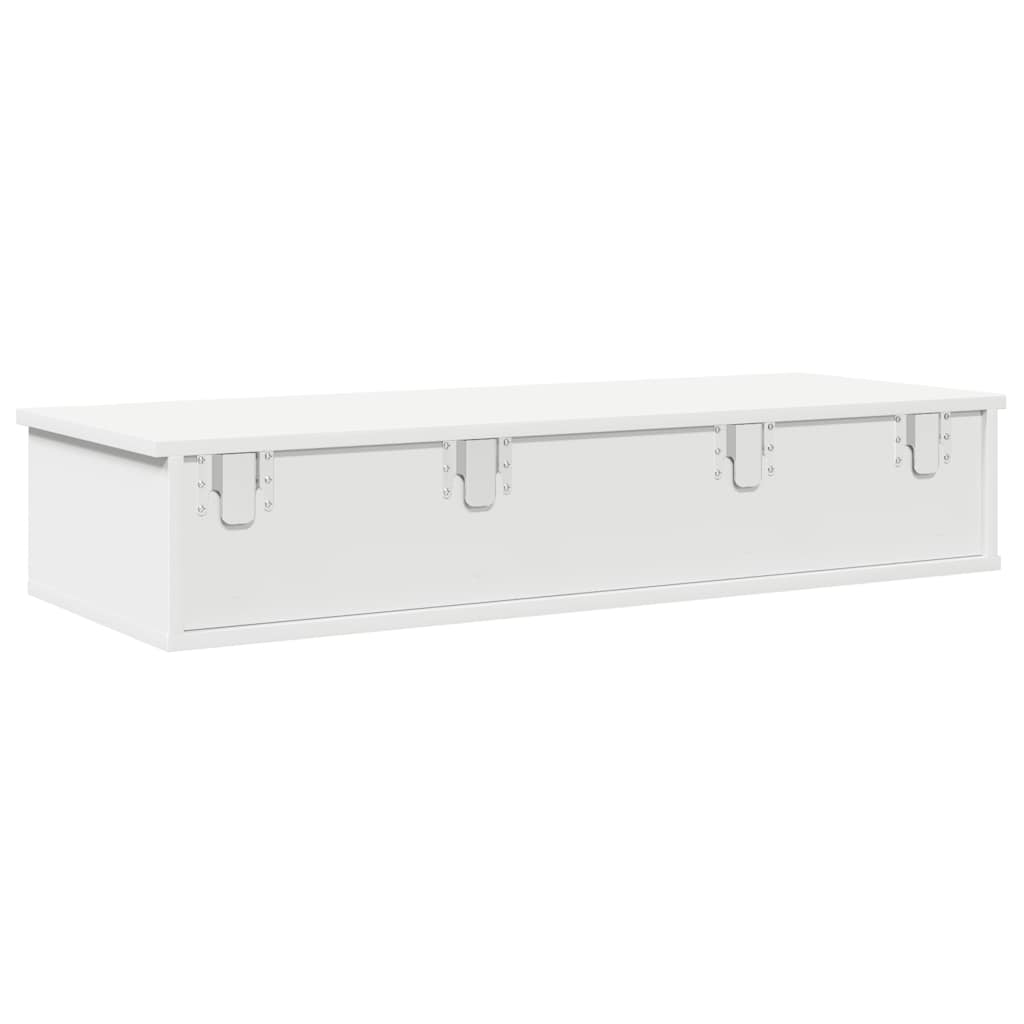 Étagère murale - Étagère flottante et tiroirs blanc 100x37,5x19cm bois d'ingénierie em213 - 6