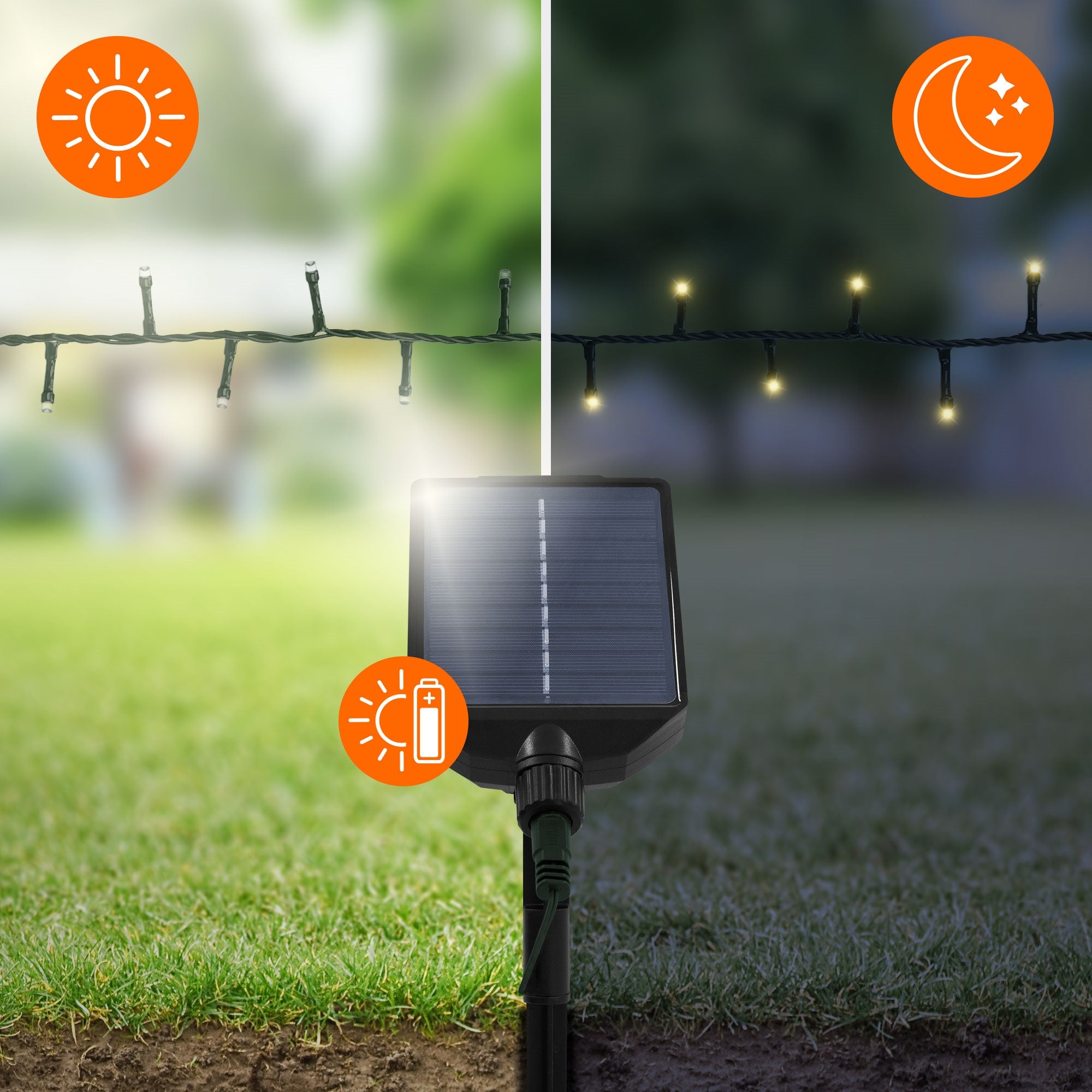 ECD Germany lampki choinkowe solarne 11 m 560 LED ciepłe białe wodoodporne IP44 z pilotem i timerem 13 trybów dekoracja ogrodowa na boże narodzenie - 6