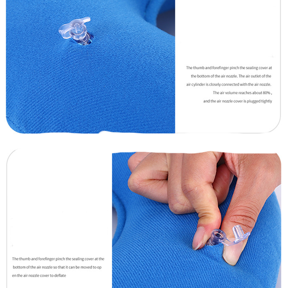 (Cinza) Almofada de assento inflável de poliéster para hemorroidas, dor no cóccix e gravidez. - 4