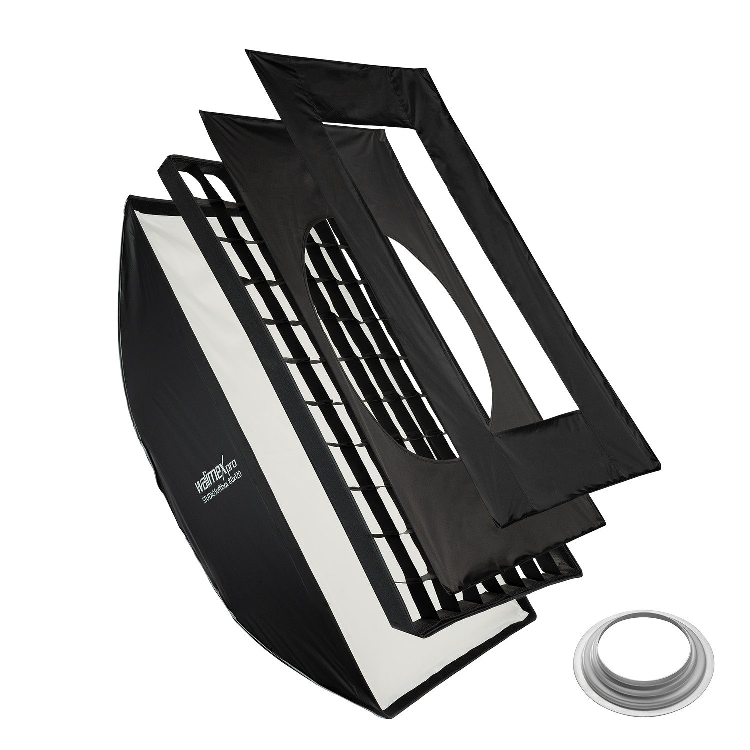 Softbox Walimex Pro Essential 80x120 Cm – Con Griglia, Adattatore Bowens E Borsa, Girevole 360° Per Luce Morbida Su Prodotti E Ritratti