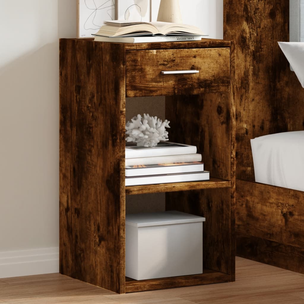VidaXL Table de chevet Chêne fumé Bois d'ingénierie 817309 - Maison VidaXL Table de chevet Chêne fumé Bois d'ingénierie 817309 - Maison