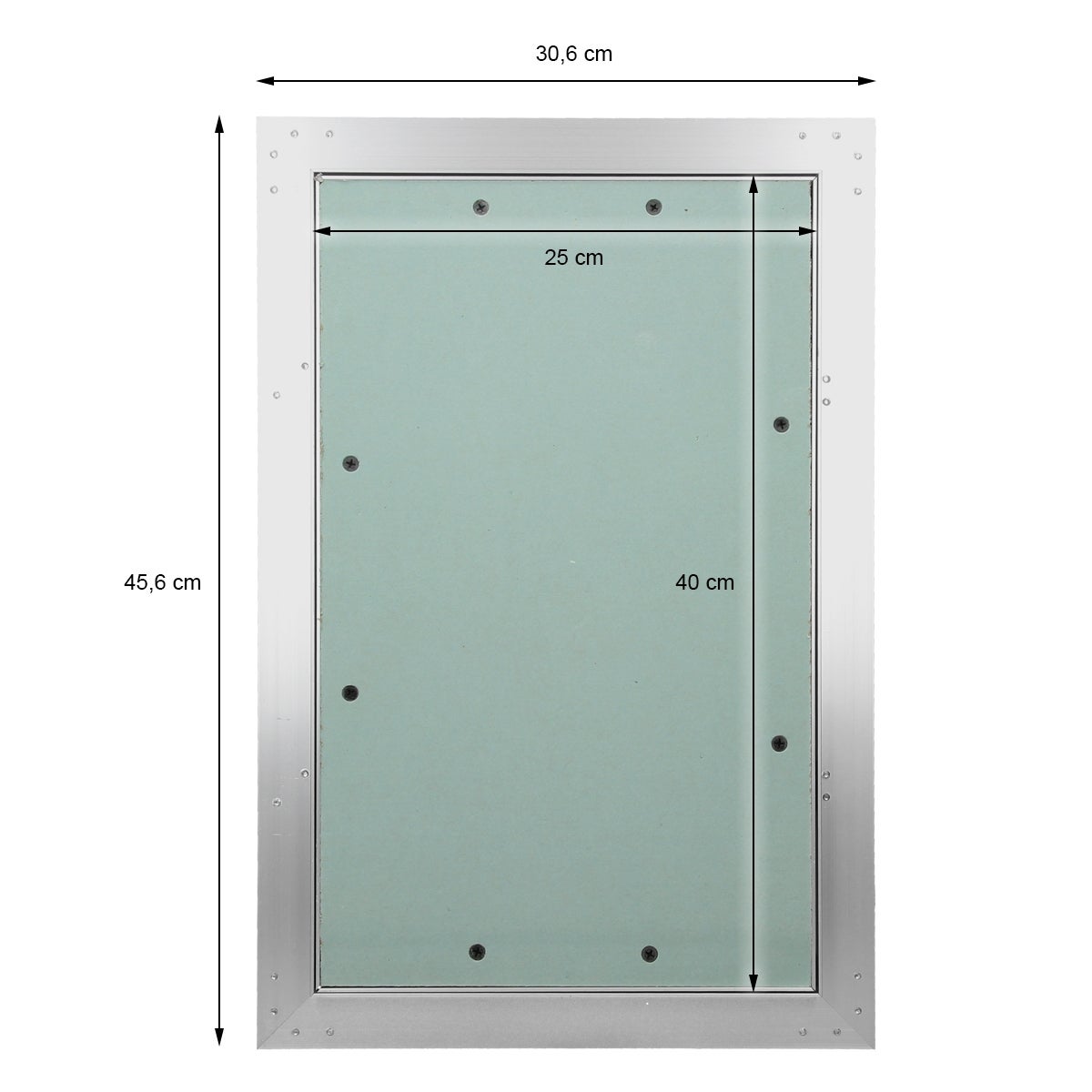 Trappe de visite 250x400 mm aluminium/vert plaque de plâtre imprégnée charnière de porte à droite/à gauche ouverture et fermeture par bouton-poussoir - 6